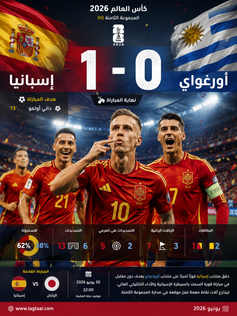 إسبانيا 1 × 0 أوروغواي