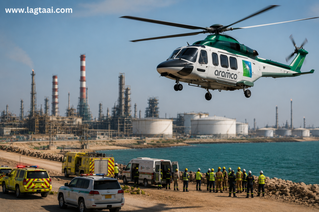وزارة الطاقة السعودية مصرع 14 شخصاً إثر سقوط مروحية تابعة لشركة أرامكو