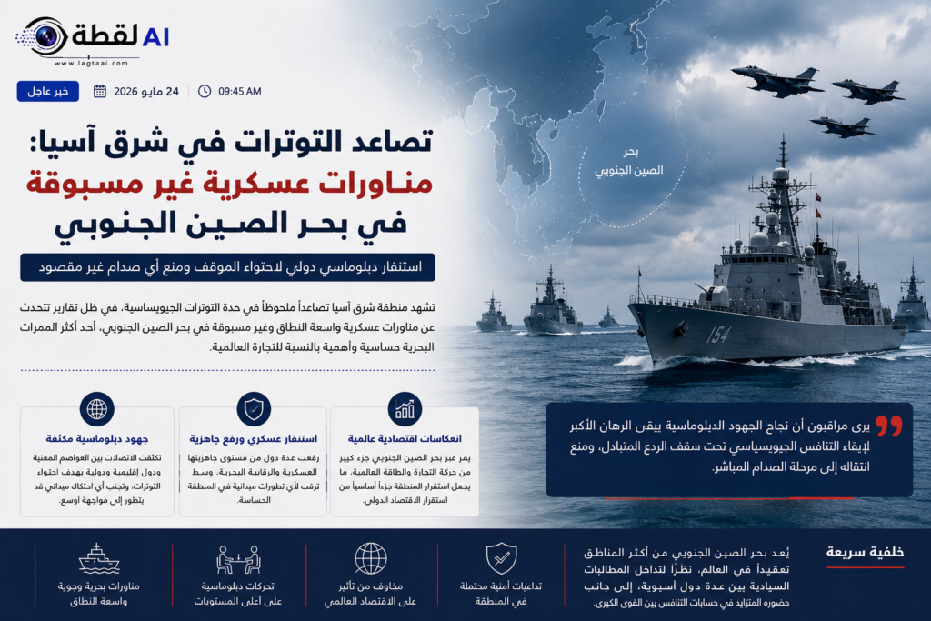 تصاعد التوترات في شرق آسيا وسط مناورات عسكرية غير مسبوقة في بحر الصين الجنوبي