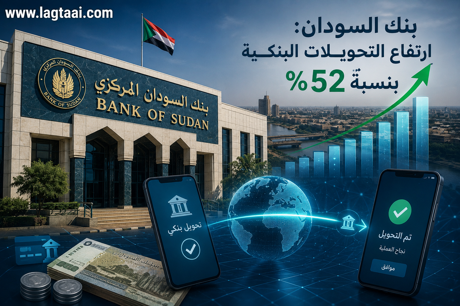 بنك السودان: ارتفاع التحويلات البنكية بنسبة 52%