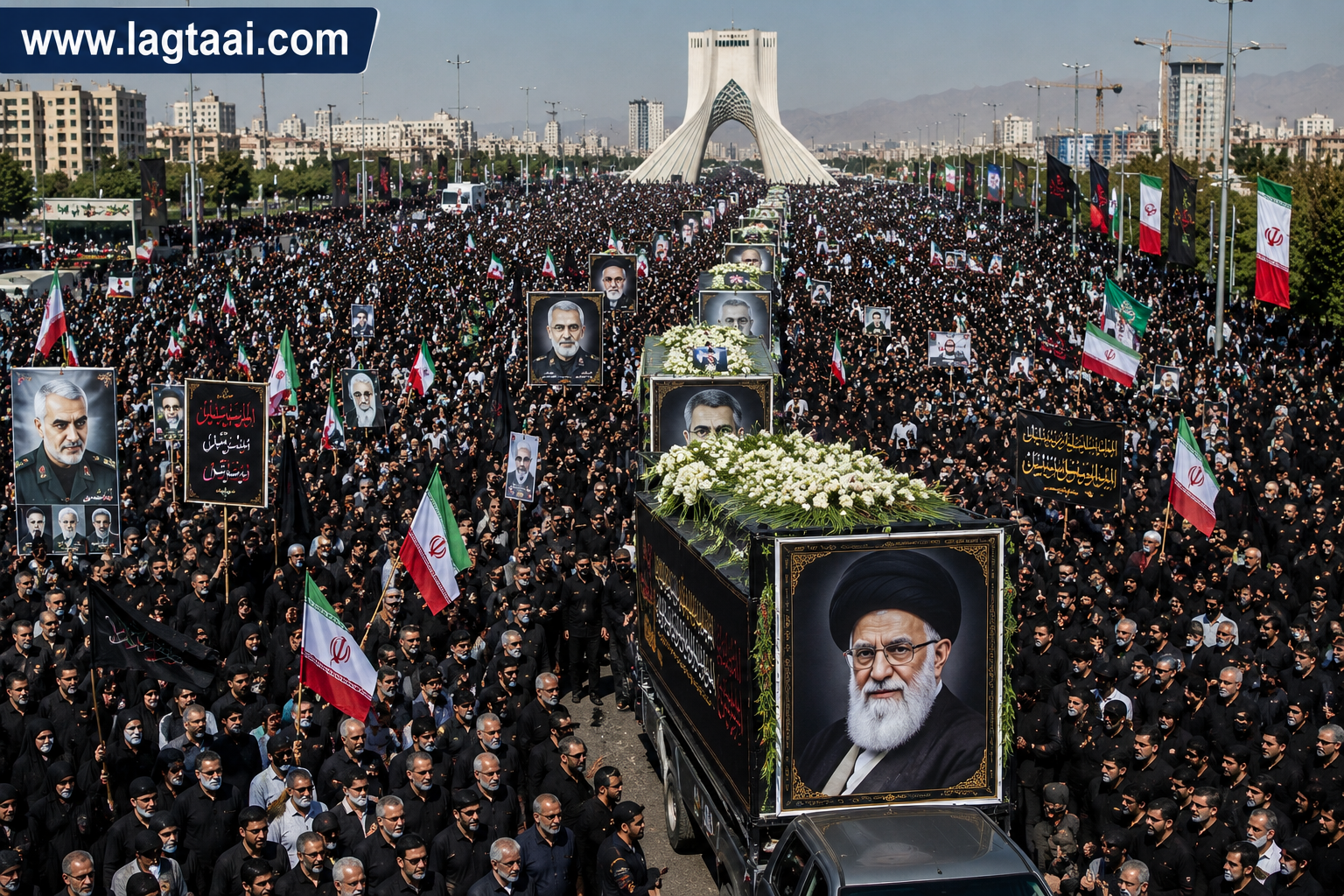 إيران تبدأ أكبر مراسم تشييع في تاريخها الحديث